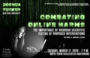 Poster to advertise Joshua Tucker's program