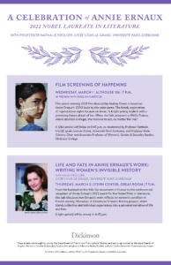 Poster to advertise Happenings film screening and talk with Nathalie Froloff