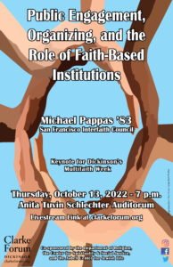 Poster for Public Engagement, Organizing and the Role of Faith-Based Institutions
